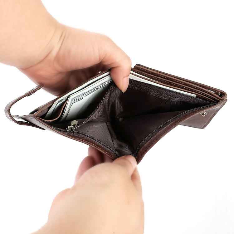 Crazy Horse Pattern Multi-bit Leather Card Bag Anti-magnetic RFID Men Wallet