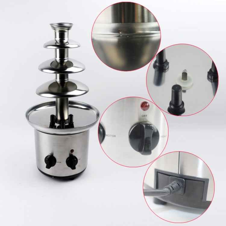 4 Layers Electrical Chocolate Fountain Chocolate Melt Fondue Waterfall Machine