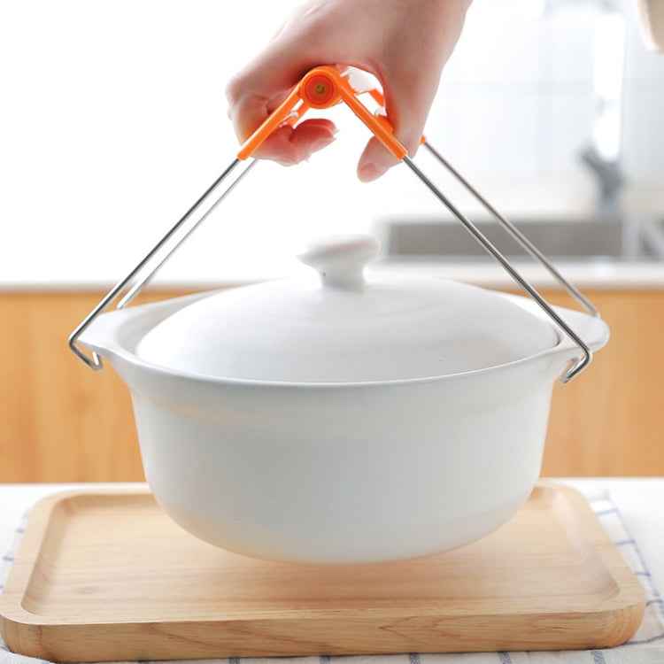 Kitchen Stainless Steel Cup Holder Folder Anti-scalding Dish Clip Tray Clip, Random Color Delivery