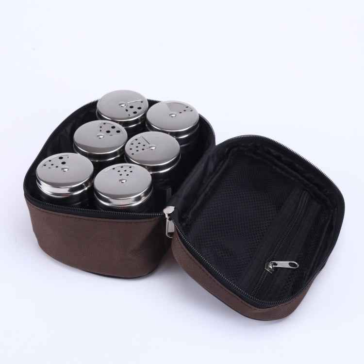 Outdoor Barbecue Stainless Steel Portable Spice Jar Suit