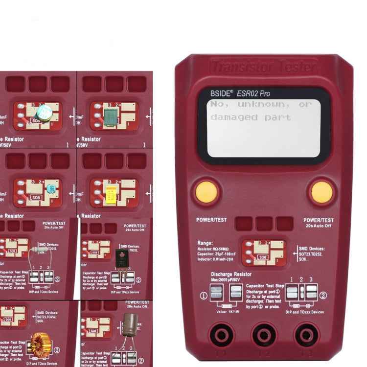 BSIDE ESR02 Pro Digital Transistor Test Table M328 Resistance Inductance Capacitance ESR Tester