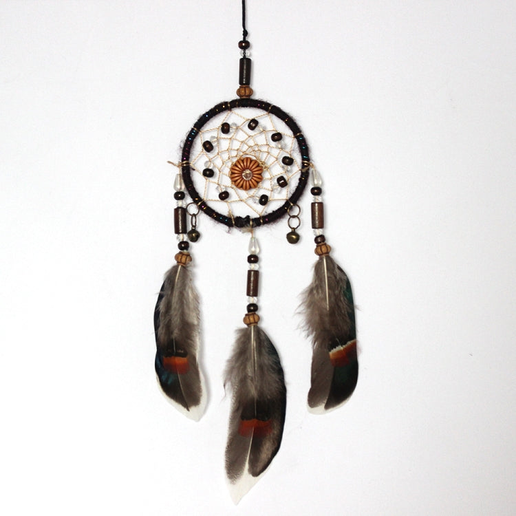 Retro Single Ring Feather Dream Catcher Hanging Window Decoration, MS0193