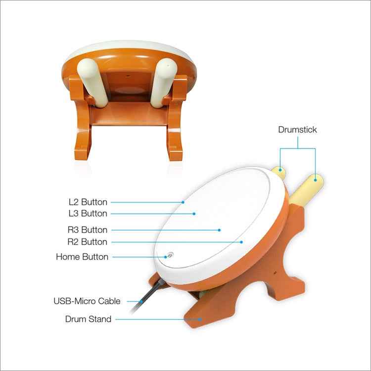 DOBE TP4-1761 Game Drum Universal Wired Game Taiko for PS4 / Slim / Pro