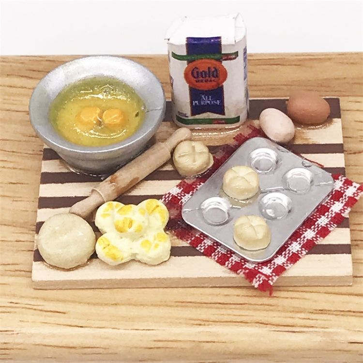 1:12 Mini House Toy Simulation Chopping Board Dessert Making Bread Table, Chopping Board