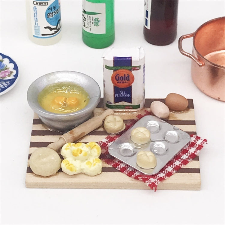 1:12 Mini House Toy Simulation Chopping Board Dessert Making Bread Table, Chopping Board