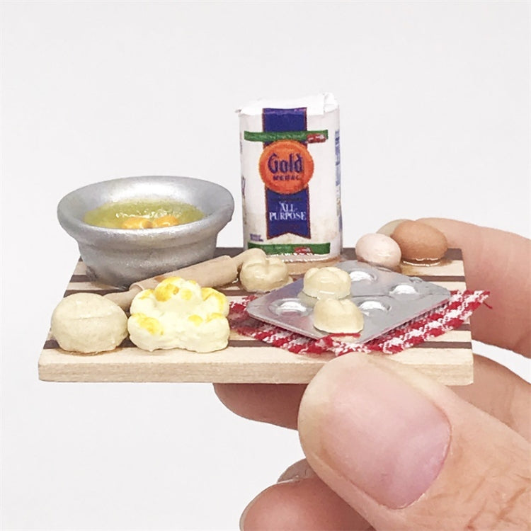1:12 Mini House Toy Simulation Chopping Board Dessert Making Bread Table, Chopping Board