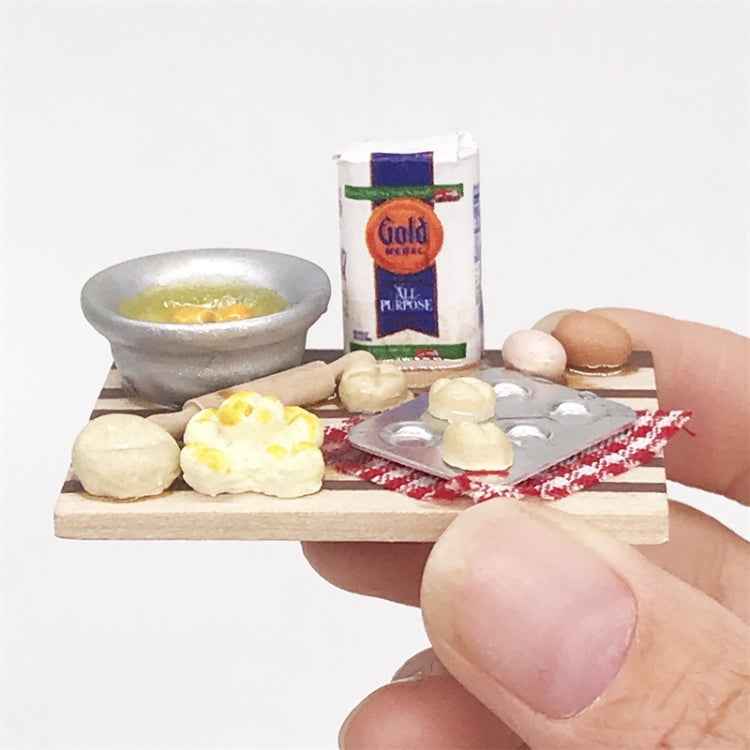 1:12 Mini House Toy Simulation Chopping Board Dessert Making Bread Table, Chopping Board