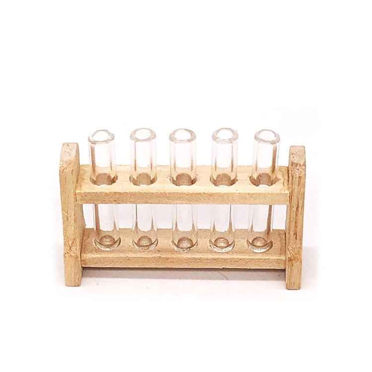 3 Sets 1:12 mini Doll House Dollhouse Iaboratory Glass Tube Test Tube Rack Miniature Food Play Scene Model, Glass Tube Test