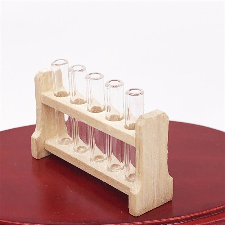 3 Sets 1:12 mini Doll House Dollhouse Iaboratory Glass Tube Test Tube Rack Miniature Food Play Scene Model, Glass Tube Test
