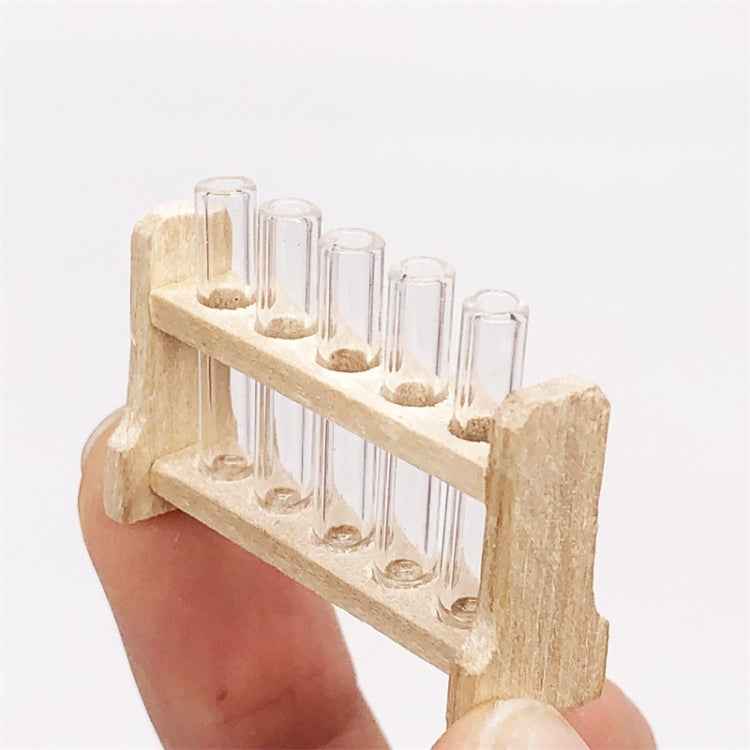 3 Sets 1:12 mini Doll House Dollhouse Iaboratory Glass Tube Test Tube Rack Miniature Food Play Scene Model, Glass Tube Test