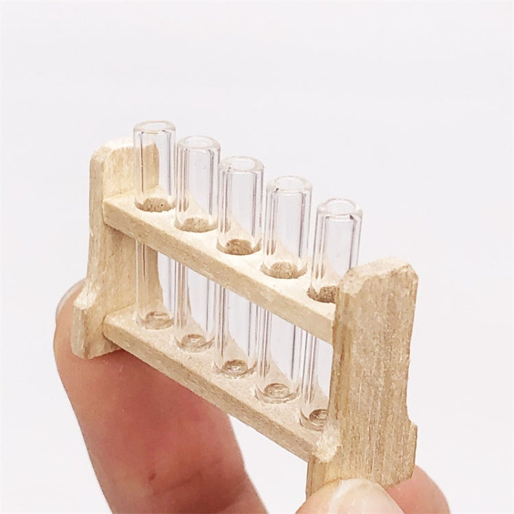 3 Sets 1:12 mini Doll House Dollhouse Iaboratory Glass Tube Test Tube Rack Miniature Food Play Scene Model, Glass Tube Test