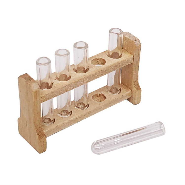 3 Sets 1:12 mini Doll House Dollhouse Iaboratory Glass Tube Test Tube Rack Miniature Food Play Scene Model, Glass Tube Test