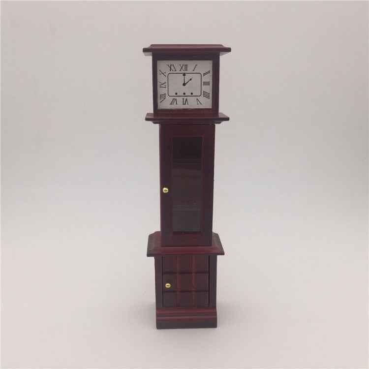 1:12 Mini House Toy Simulation Mahogany Vintage Clock, Vintage Clock