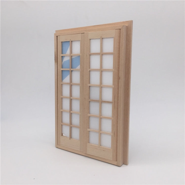 2 PCS 1:12 Dollhouse DIY Mini Door and Window Material Simple 28 Grids Double Ppen Door, 2 PCS 28 Grids Double Ppen Door