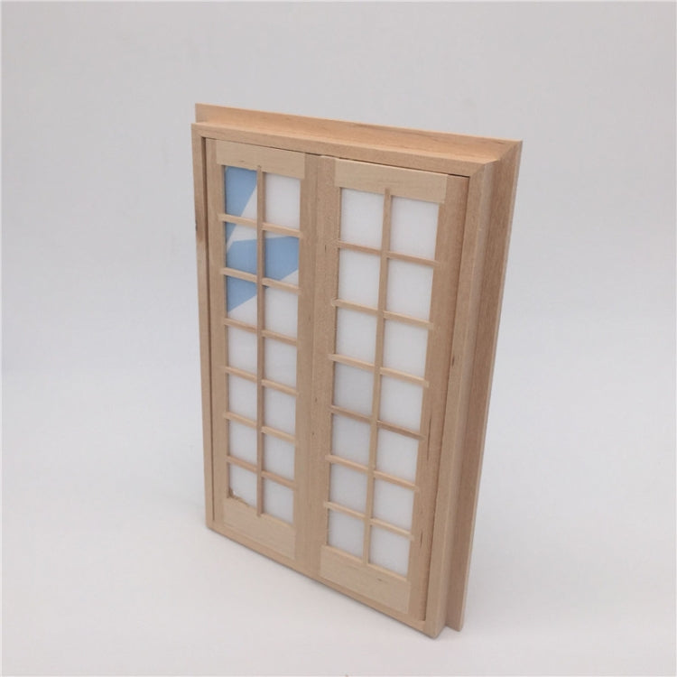 2 PCS 1:12 Dollhouse DIY Mini Door and Window Material Simple 28 Grids Double Ppen Door, 2 PCS 28 Grids Double Ppen Door