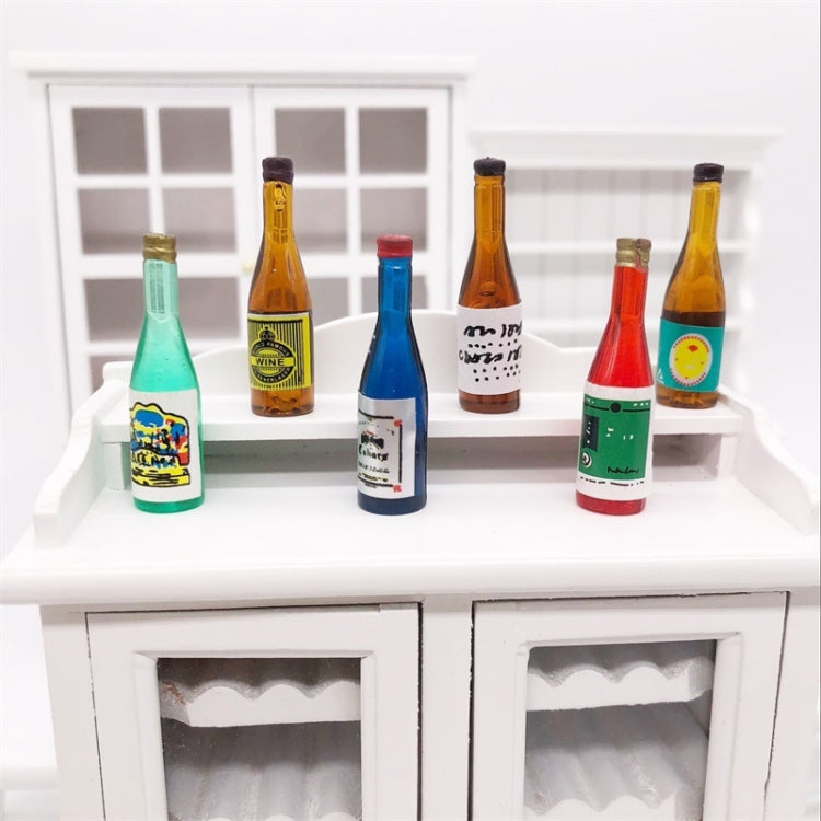 18 PCS / 3 Pack 1:12 Mini Dollhouse Pocket Simulation Fruit Wine Drink Bottle Ornaments Model, Wine Drink Bottle