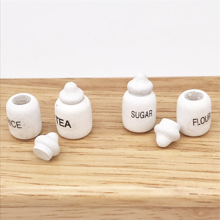 3 Sets 1:12 Mini Doll House Dollhouse Miniatures Furniture Food Play Tea Salt Jar 4 PCS / Set, 3 Sets Tea Salt Jar