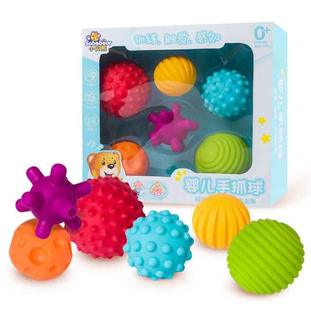 6 in 1 Baby Bath Soft Ball Rubber Educational Tub Toys, Bath Soft Ball