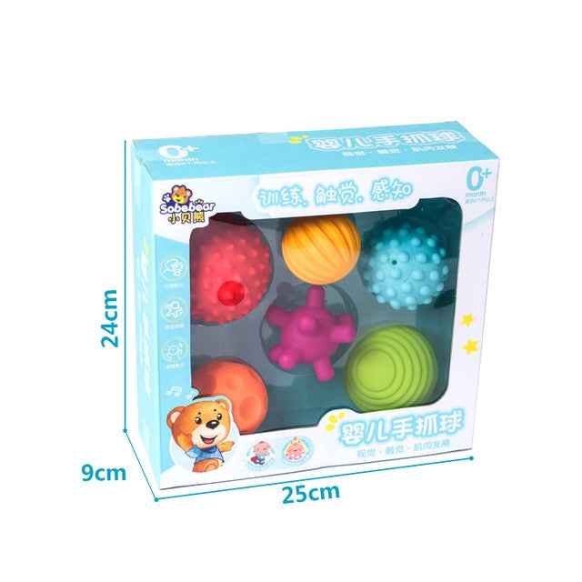6 in 1 Baby Bath Soft Ball Rubber Educational Tub Toys, Bath Soft Ball