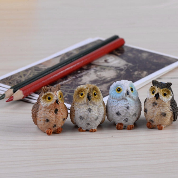 2 PCS Moss Micro Landscape Creative Resin Mini Owl Ornament,Random Color Delivery, Micro Landscape Owl