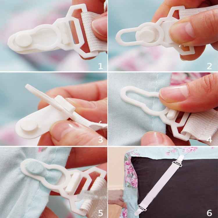 4 PCS Non Slip Elastic Band Sheet Clips