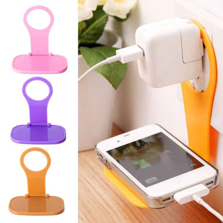 4 PCS Creative Collapsible Plastic Mobile Phone Charging Stand Portable Mobile Phone Charging Companion, Random Color Delivery