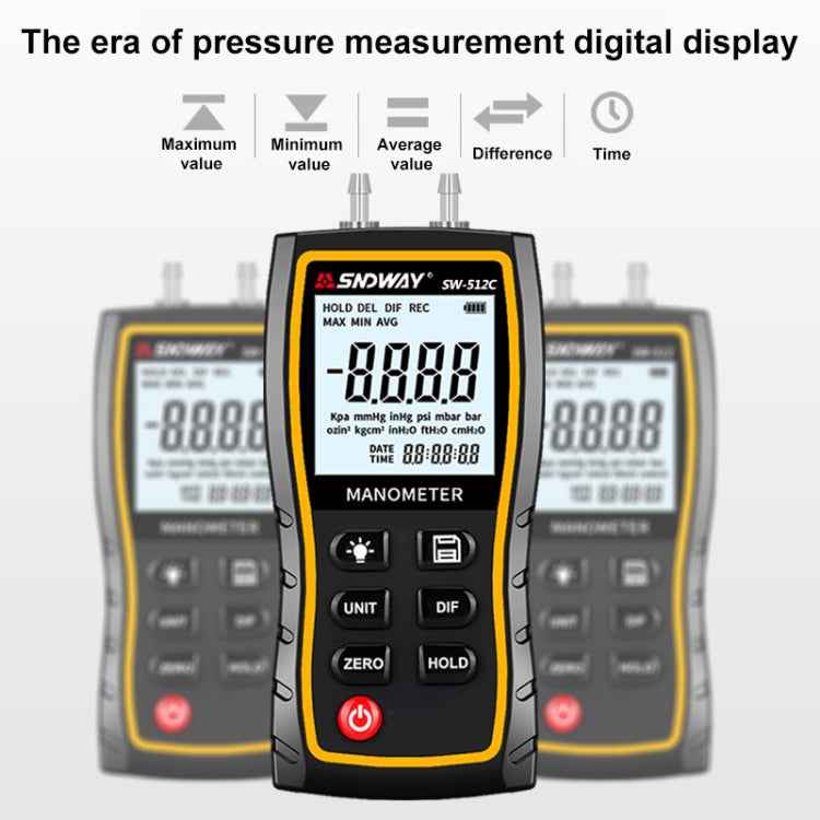 SNDWAY SW512 High Precision Digital Positive and Negative Differential Pressure Tester