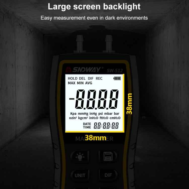 SNDWAY SW512 High Precision Digital Positive and Negative Differential Pressure Tester