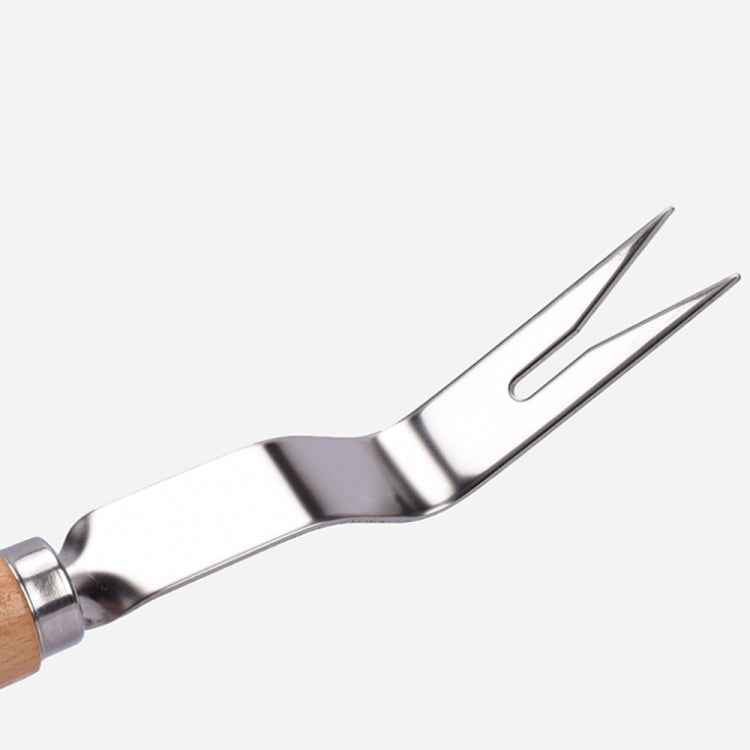 Thick Stainless Steel Weeder Wooden Handle Root Picking Tool
