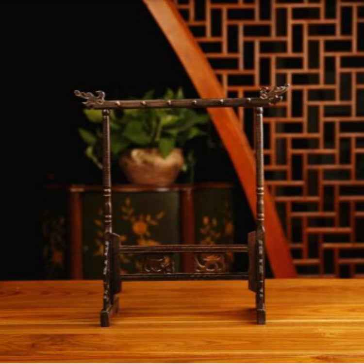 Wooden Chinese Brush Pen Hanging Faucet Brush Holder 6 Hanging 12-pin Calligraphy Supplies