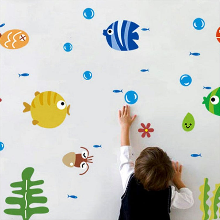Kindergarten Cartoon Marine Animal Decoration Waterproof Baby Room Bathroom Wall Sticker, Marine Animal