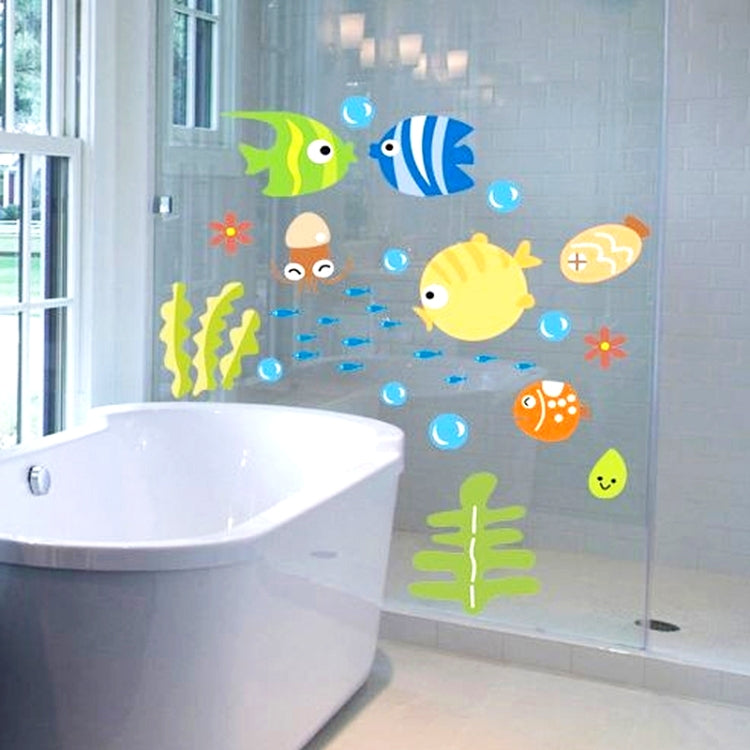 Kindergarten Cartoon Marine Animal Decoration Waterproof Baby Room Bathroom Wall Sticker, Marine Animal