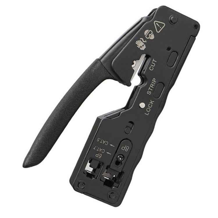 Multifunctional Seven-type Through-hole Crystal Head 6P8P Wire Stripping Network Tool Extrusion Crimping Wire Network Cable Pliers
