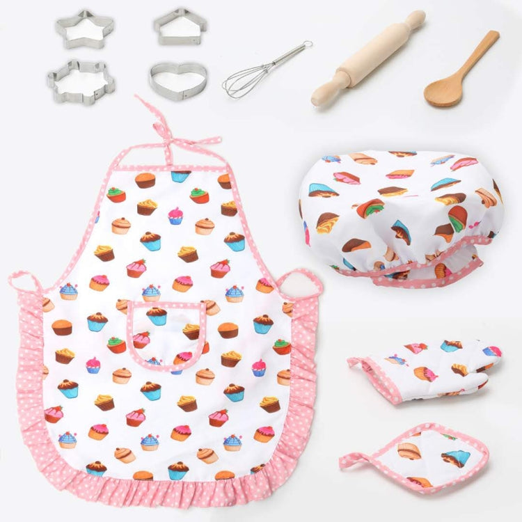11 PCS / Set Kids Cooking Baking Kit Kitchen Chef Costume Role Play Apron Hat Gloves Set for Children, 11 PCS / Set Chef Set