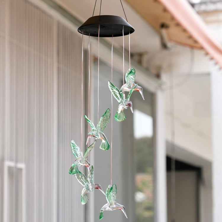 Creative Electronics Solar LED Hummingbird Wind Chime Light Seven Colors