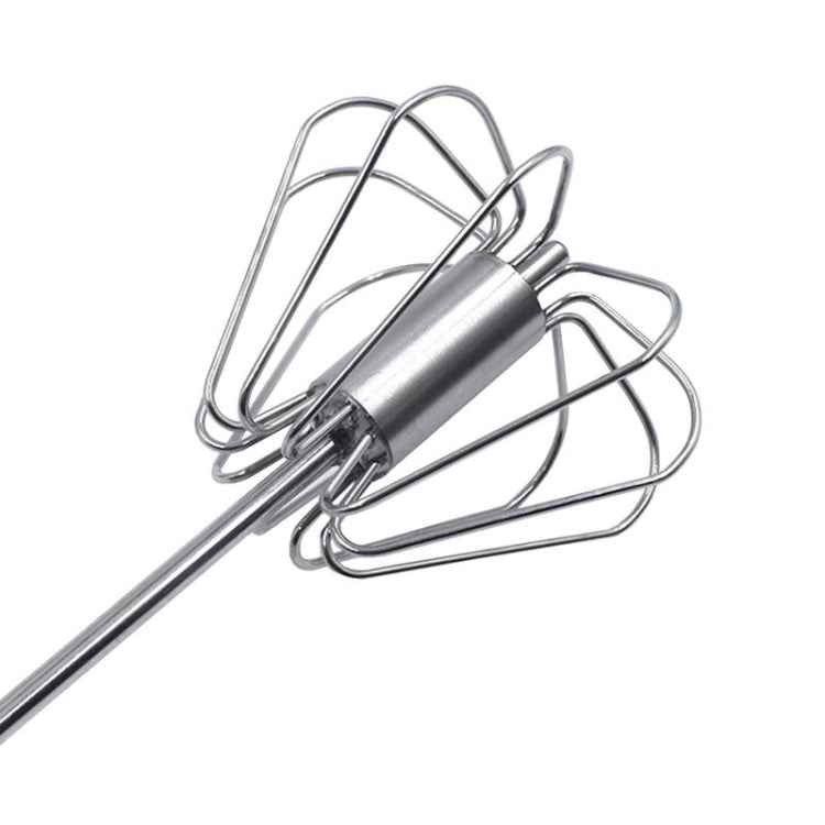 Stainless Steel Semi-automatic Stirring Press Rotary Egg Beater, 30cm, Random Color Delivery