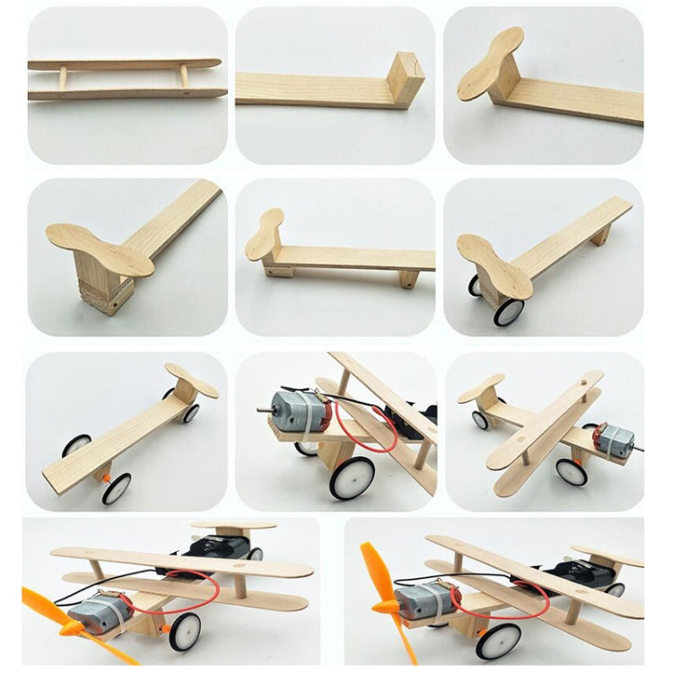 Children Technology Small Production DIY Electric Taxi Aircraft Model Handmade Materials Teaching Toys, Electric Taxi Aircraft Model