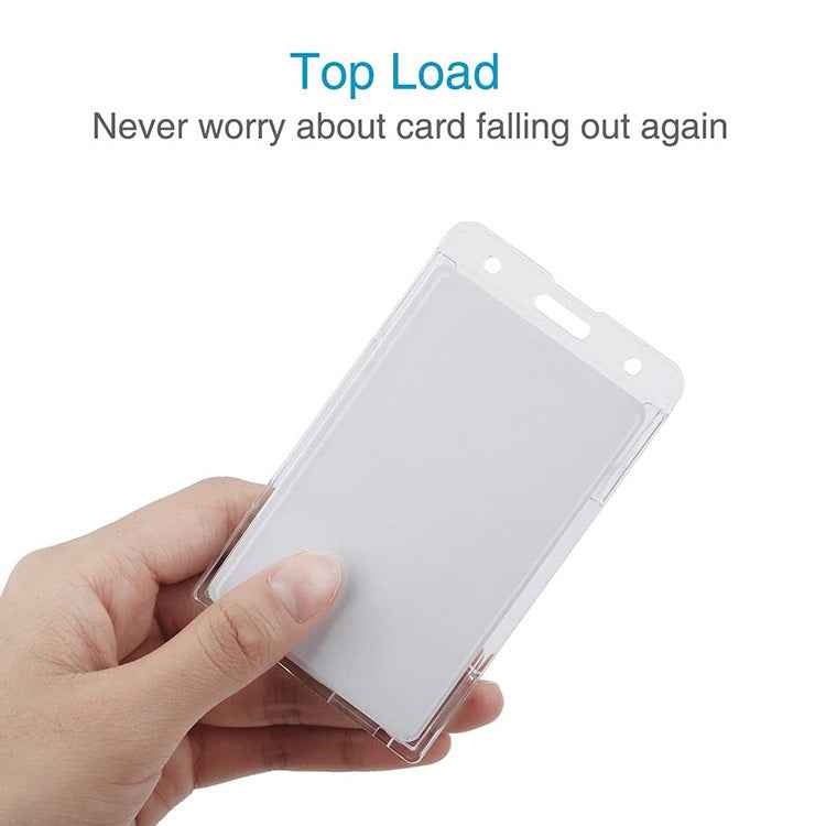 20 PCS Hard Plastic ID Badge Card Holder Integrated Injection Molded Transparent Double-sided Card Holder