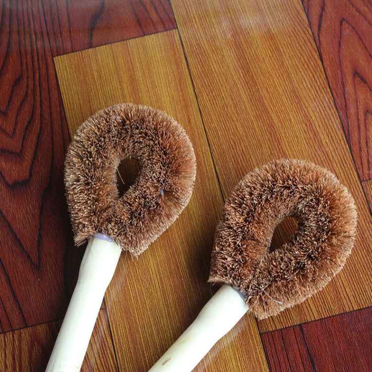 10 PCS Natural Coconut Palm Non-stick Oil Long Handle Pot Brush Cleaning Brush Kitchen Cleaning Tool