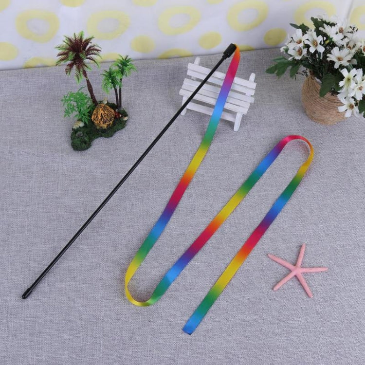 Cat Toy Rainbow Cloth Strip Funny Cat Stick, Rainbow Cloth Strip