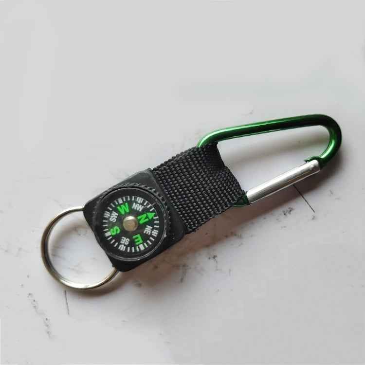 5 PCS Outdoor Aluminum Alloy Mini Practical Carabiner with Compass & Key Ring, Random Color Delivery