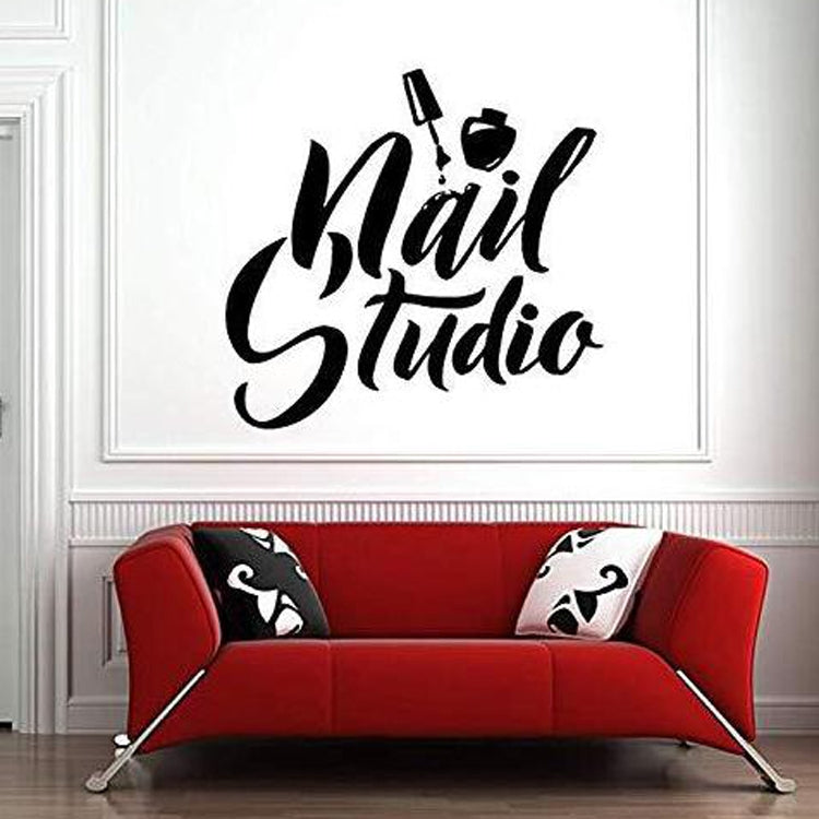 Nail Studio Window PVC Carved Stickers, Nail Studio Window