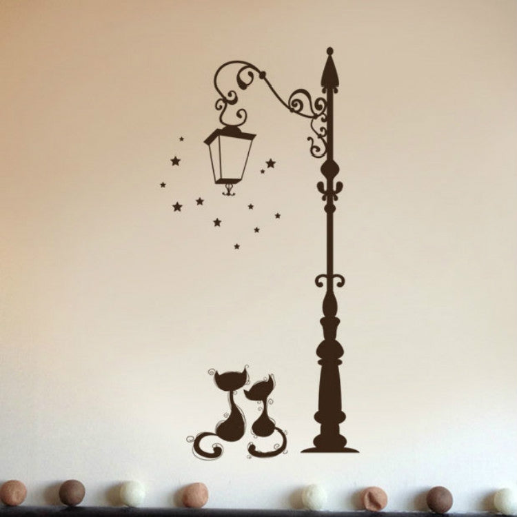 Street Lamp Cat Removed Environmentally Friendly Living Room Bedroom Wall Sticker