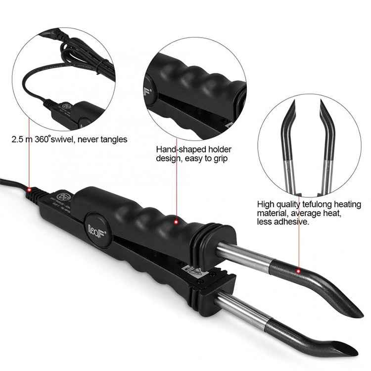 LOOF 100-240V Nano Hair Extension Seamless Hair Extension Thermostat Hair Extension EU Plug