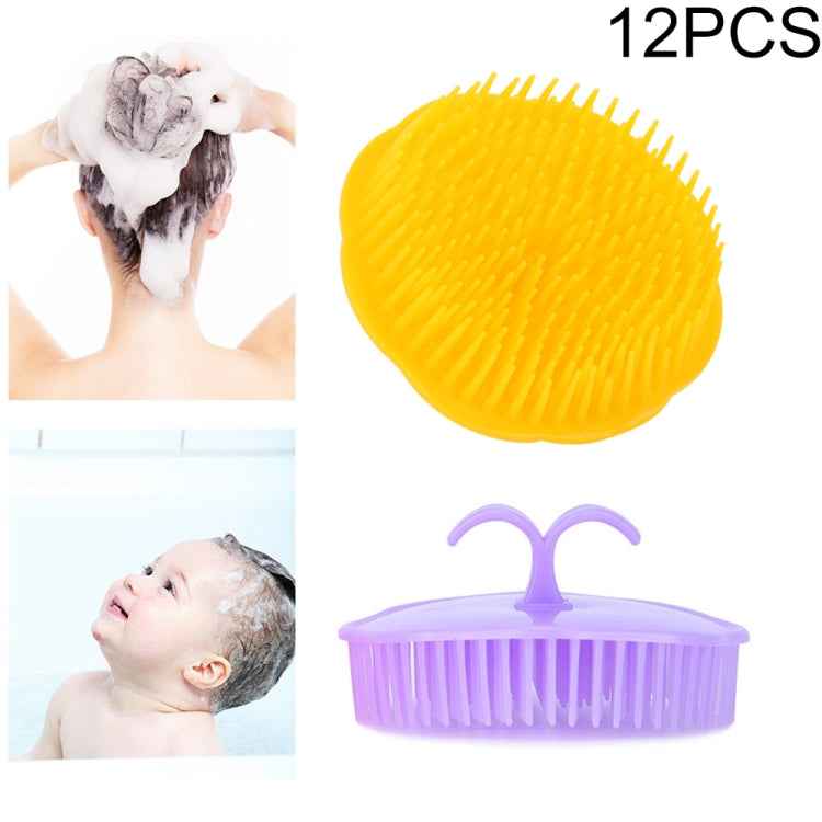 12 PCS Shampoo Brush Adult Scalp Massage Brush Soft Glue Bathroom Shampoo Comb,Random Color Delivery
