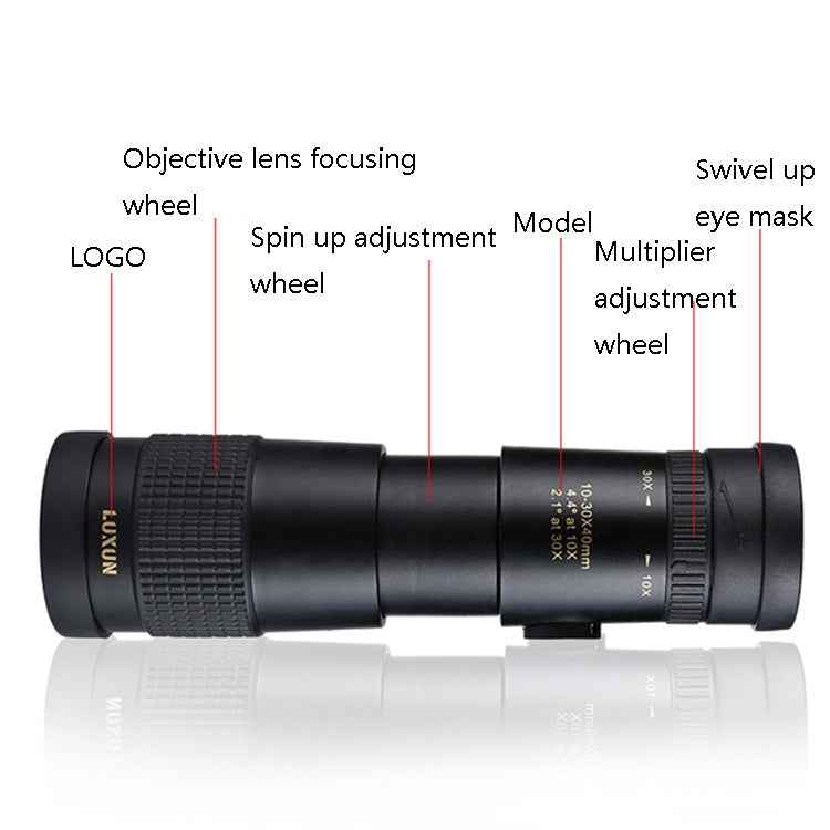 LUXUN 10-30x40 Single-Cylinder HD High-Power Telescope Mobile Phone Mini Telescope
