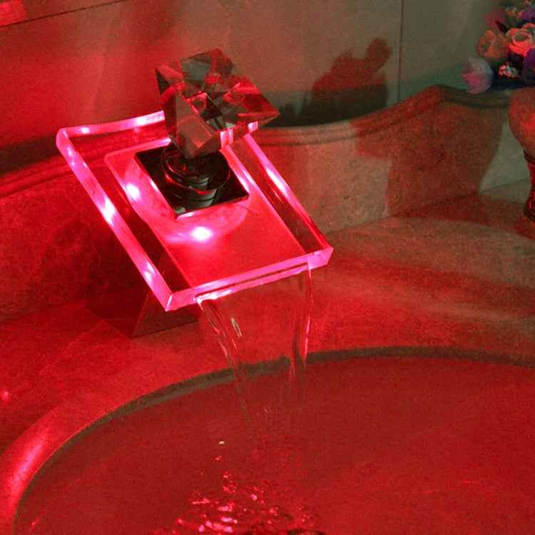 LED Waterfall Faucet Colorful Temperature Control Color-changing Anti-scalding Faucet