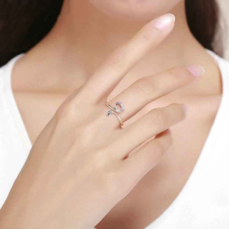 Cat Love Girl Ring S925 Sterling Silver Open Ring