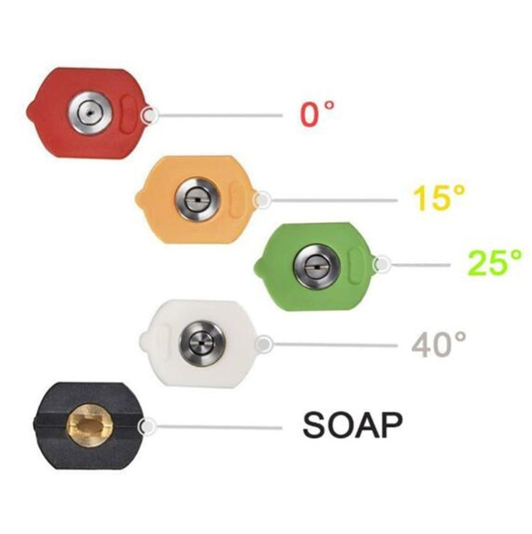 High Pressure Car Wash Water Gun 1/4 Quick Plug Interface Fan Shaped Five Color Nozzle Stainless Steel Elbow Extension Rod