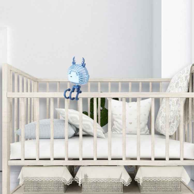 Mini Octopus Night Light Fan Children Cute Baby Carriage Portable USB Charging Fan Random Style Colour Delivery